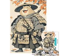 Puzzle da 1000 pezzi per ragazzi capibara samurai e foglie autunnali Difficile e stimolante Decorazione perfetta Gioco educativo per ragazzi dai 14 anni in su 38x26cm