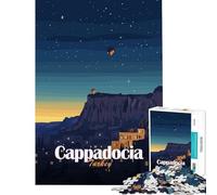 Puzzle da 1000 pezzi per ragazzi Cappadocia Turchia Mongolfiere Notte Gioco Impossibile Giocattolo avvincente per coltivare la pazienza Regalo Compleanno Decorazione da parete (Dimensioni 75x50cm)