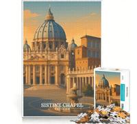 Puzzle da 1000 pezzi per ragazzi, Cappella Sistina in Vaticano, gioco rompicapo, taglio di precisione, compleanno e Natale 50x75cm