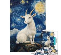Puzzle da 1000 pezzi per ragazzi: Capra sotto una notte stellata Puzzle divertenti per ragazzi giochi di analisi e logica compleanno e Natale (Dimensioni 38x26cm)