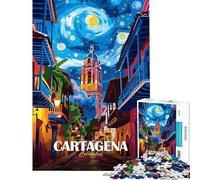 Puzzle da 1000 pezzi per ragazzi Cartagena Colombia scena di strada puzzle divertente giochi decorazione per la casa attività divertenti da fare in casa (dimensioni 38x52cm)