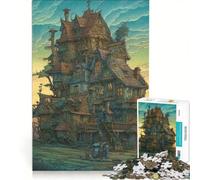 Puzzle da 1000 pezzi per ragazzi casa misteriosa giocattolo fai-da-te migliora la memoria con pezzi di forma casuale completamente ad incastro 50x75cm
