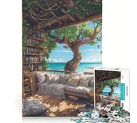 Puzzle da 1000 pezzi per ragazzi, casa sulla spiaggia con vista mare, gioco impossibile, interazione genitore-figlio, regalo stimolante 50x75cm