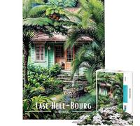 Puzzle da 1000 pezzi per ragazzi casa tropicale a La Reunion Giochi divertenti e coinvolgenti per coltivare la pazienza Regalo di compleanno adatto alle coppie (dimensioni 38x52cm)