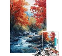 Puzzle da 1000 pezzi per ragazzi Cascata autunnale dei sogni puzzle per adulti gioco per famiglie gara di velocità manuale compleanno e Natale (dimensioni 50x75cm)