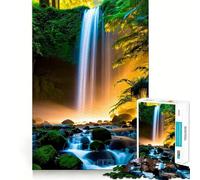 Puzzle da 1000 pezzi per ragazzi Cascata dorata, gioco a incastro, divertimento e concentrazione, tempo libero, decorazione natalizia da parete (38x26cm)
