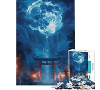 Puzzle da 1000 pezzi per ragazzi cascata Torii al chiaro di luna giocattolo educativo gioco per famiglie divertimento in famiglia ottimo regalo per gli amanti dei giochi (dimensioni 38x26cm)