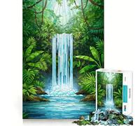 Puzzle da 1000 pezzi per ragazzi cascata tropicale in una lussureggiante giungla Taglio preciso, gioco divertente e rilassante, ideale come regalo di compleanno (50x75cm)
