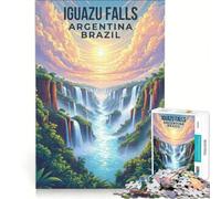 Puzzle da 1000 pezzi per ragazzi: Cascate di Iguazú, Tesoro condiviso tra Argentina e Brasile, Gioco educativo, divertente e spiritoso, compleanni e altre occasioni 38x26cm