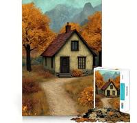 Puzzle da 1000 pezzi per ragazzi,casetta autunnale in montagna,disegno pulito,gioco creativo,giocattolo rilassante,regalo di Natale (50x75cm)