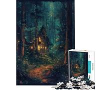 Puzzle da 1000 pezzi per ragazzi casetta nella foresta incantata sfida educativa decorazione per la casa giochi educativi adatto a partire dai 14 anni (38x26cm)