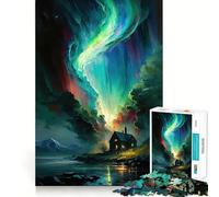 Puzzle da 1000 pezzi per ragazzi "Casetta sul lago" con intagli precisi,gioco divertente per allenare la concentrazione e per i momenti di relax,regalo di Natale (50x75cm)