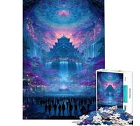 Puzzle da 1000 pezzi per ragazzi castello giapponese fantasy con folla puzzle per adulti giochi rilassanti ma divertenti e spiritosi ideale come regalo per tutta la famiglia (dimensioni 38x52cm)
