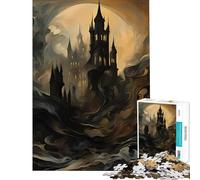 Puzzle da 1000 pezzi per ragazzi castello gotico tra le nuvole gioco educativo sfida rilassante analisi e logica ottimo regalo e giocattolo (dimensioni 38x26cm)