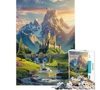 Puzzle da 1000 pezzi per ragazzi Castello in montagna incantata ideale per compleanni e Natale Gioco educativo e impegnativo per ragazzi dai 14 anni in su (38x52cm)