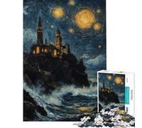 Puzzle da 1000 pezzi per ragazzi castello in riva al mare puzzle per adulti giochi rilassanti ma divertenti e spiritosi ideale come regalo per tutta la famiglia (dimensioni 38x52cm)