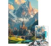 Puzzle da 1000 pezzi per ragazzi Castello incantato al tramonto gioco educativo sfida giocattolo difficile opera d'arte regalo (dimensioni 50x75cm)