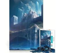 Puzzle da 1000 pezzi per ragazzi Castello,Mitologia,Cascata,Taglio preciso,Arte,Concentrazione,Gioco divertente,Relax,Regalo di compleanno (38x26cm)