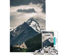 Puzzle da 1000 pezzi per ragazzi: Castello nelle Alpi Difficile e stimolante un'opera d'arte Gioco divertente adatto a persone dai 14 anni in su (38x52cm)
