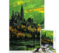 Puzzle da 1000 pezzi per ragazzi castello su un'isola giochi rilassanti per tutta la famiglia giocattoli antistress collezione d'artista belle arti (50x75cm)