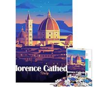 Puzzle da 1000 pezzi per ragazzi Cattedrale di Firenze Italia Paesaggio urbano Illustrazione Gioco rilassante Giocattolo avvincente per coltivare la pazienza Ottimo per gli amanti dei giochi Taglio di