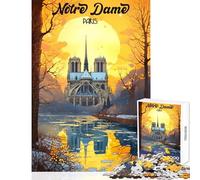 Puzzle da 1000 pezzi per ragazzi Cattedrale di Parigi gioco pratico taglio di precisione giocattolo antistress per rafforzare l'amore tra le coppie (26x38cm)