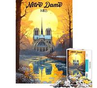Puzzle da 1000 pezzi per ragazzi Cattedrale di Parigi puzzle per adulti gioco pratico che migliora la memoria compleanno e Natale (dimensioni 50x75cm)