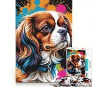 Puzzle da 1000 pezzi per ragazzi, Cavalier King Charles, decorazione da parete, allena la mente e la manualità, ottimo regalo per gli appassionati di videogiochi 50x75cm