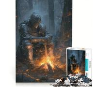 Puzzle da 1000 pezzi per ragazzi: Cavaliere che si riposa attorno a un falò Gioco rilassante Sfida impegnativa Collezione d'artista Belle Arti 50x75cm