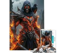 Puzzle da 1000 pezzi per ragazzi Cavaliere della Morte infuocato con corvo Una sfida da completare che migliora la memoria Giocattolo fai-da-te per ragazzi dai 14 anni in su (38x52cm)