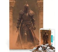 Puzzle da 1000 pezzi per ragazzi: Cavaliere in armatura con spada tra le rovine, gioco pratico, divertente e spiritoso, regalo per amici e familiari 50x75cm