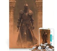 Puzzle da 1000 pezzi per ragazzi: Cavaliere in armatura con spada tra le rovine, gioco rompicapo, decorazione perfetta, ogni pezzo è unico 38x52cm