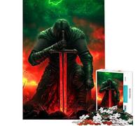 Puzzle da 1000 pezzi per ragazzi Cavaliere in un campo di battaglia infuocato Gioco divertente e coinvolgente per coltivare la pazienza donne e uomini divertente e spiritoso