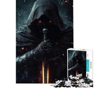 Puzzle da 1000 pezzi per ragazzi Cavaliere Oscuro con Spada Gioco per famiglie Sfida per l'intelligenza Giocattolo avvincente Regalo per Babbo Natale segreto Migliora la memoria (Dimensioni 38x26cm)