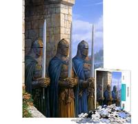 Puzzle da 1000 pezzi per ragazzi Cavalieri medievali di guardia difficile e impegnativo gioco di assemblaggio impossibile adatto a persone dai 14 anni in su (38x52cm)