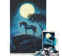 Puzzle da 1000 pezzi per ragazzi Cavallo Ombra Notturna Gioco Divertente Allena la Mente e la Mano Migliora l'Amore tra le Coppie 38x52cm