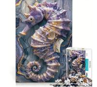 Puzzle da 1000 pezzi per ragazzi cavalluccio marino viola giocattolo fai da te impegnativo da completare regalo di compleanno regalo di viaggio 50x75cm