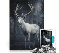 Puzzle da 1000 pezzi per ragazzi: Cervo Bianco tra le Rovine Gioco Educativo Sfida Impegnativa Regalo di Compleanno 38x52cm