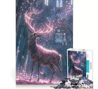 Puzzle da 1000 pezzi per ragazzi: Cervo in una chiesa magica, gioco rompicapo, taglio di precisione, compleanno e Natale 38x52cm