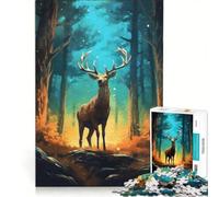 Puzzle da 1000 pezzi per ragazzi: Cervo nella foresta, misterioso, rilassante, divertente attività da fare in casa, ottimo regalo per gli appassionati di videogiochi 50x75cm
