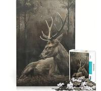 Puzzle da 1000 pezzi per ragazzi: Cervo nella foresta mistica Giocattolo decorativo da parete Allena la mente e la manualità Ottimo regalo per gli appassionati di videogiochi 38x26cm