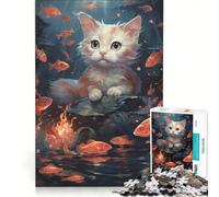 Puzzle da 1000 pezzi per ragazzi che si trasformano in un gattino koi, giochi divertenti, attività divertenti da fare a casa, gioco dal design accattivante 50x75cm