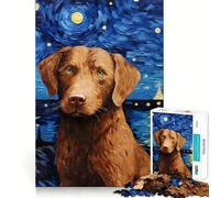 Puzzle da 1000 pezzi per ragazzi,Chesapeake Bay Retriever,incastro perfetto,arte,gioco di concentrazione mentale,svago,regalo di Natale (38x26cm)
