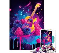 Puzzle da 1000 pezzi per ragazzi chitarra vivace con bacche e musica schema di assemblaggio difficile e impegnativo gioco impossibile adatto a persone dai 14 anni in su (38x26cm)