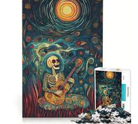 Puzzle da 1000 pezzi per ragazzi, chitarrista, arte dell'aldilà, gioco interattivo, migliora la memoria, compleanno e Natale 38x26cm