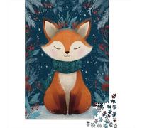 Puzzle Da 1000 Pezzi Per Ragazzi Christmas Fox Illustration Puzzle Per Adulti Fai Da Te Giocattoli Decorazione Perfetta Regali Unici Per Compleanno E Natale 70x50cm/1000pcs