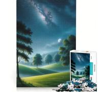 Puzzle da 1000 pezzi per ragazzi: cielo notturno su dolci colline gioco divertente allena la mente e la mano migliora l'amore tra le coppie 38x52cm
