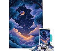 Puzzle da 1000 pezzi per ragazzi cielo notturno tra gli alberi ideale per compleanni e Natale Gioco difficile per famiglie adatto a ragazzi dai 14 anni in su (50x75cm)