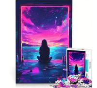 Puzzle da 1000 pezzi per ragazzi cielo notturno visto dalla finestra gioco educativo interazione genitore-figlio ideale come regalo 50x75cm