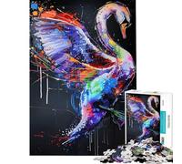 Puzzle da 1000 pezzi per ragazzi cigno dipinto di animale puzzle da 1000 pezzi giocattolo decorativo per la casa taglio di precisione regalo di compleanno regalo di viaggio (38x26cm)
